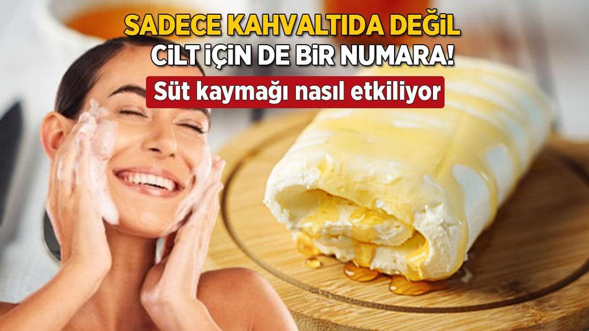 Yalnız kahvaltı değil, cilt için de 1 numara! Süt kaymağı sürünce neme boğuyor